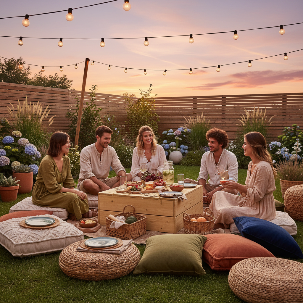 Lage tafel met floor cushions