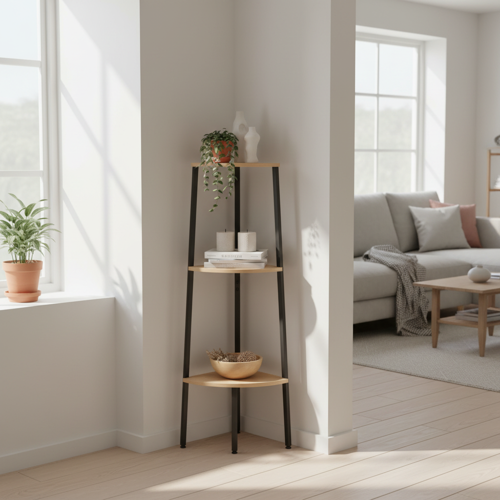 Lichtbruin hoekkastje 120cm