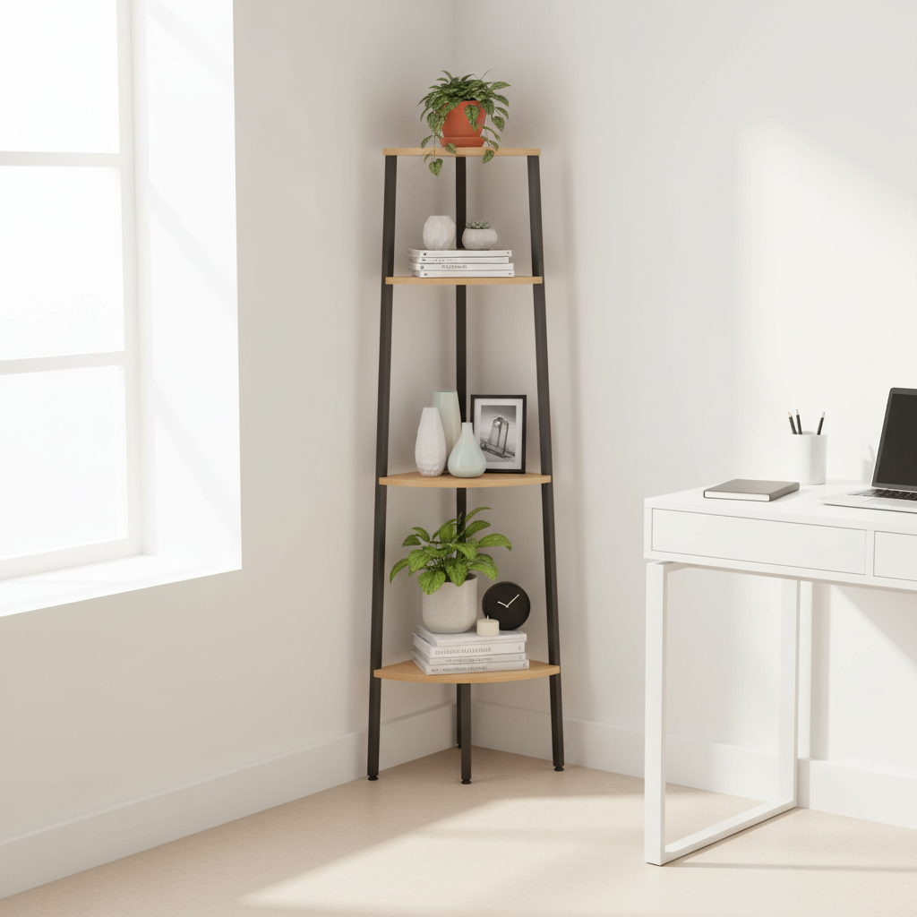 Lichtbruin hoekkastje 150cm