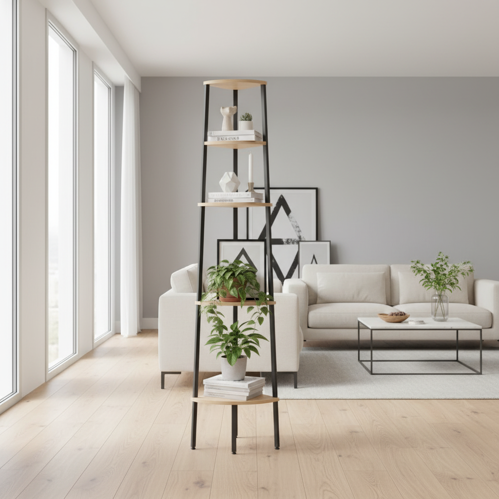 Lichtbruin hoekkastje 180cm