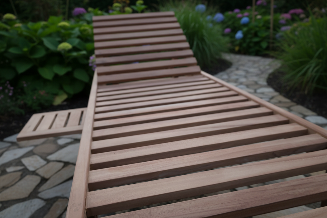 Teak ligzetel met wielen – verstelbaar in 6 standen voor ultiem comfort