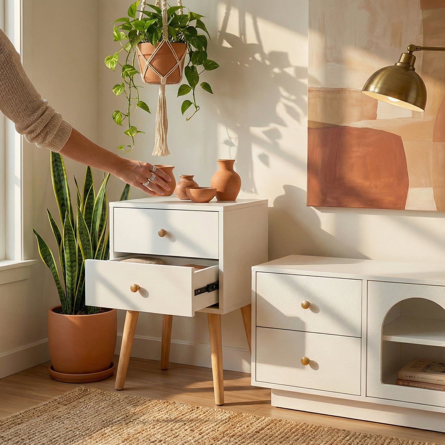 LUNARA – Nachtkastje Nordic Wit