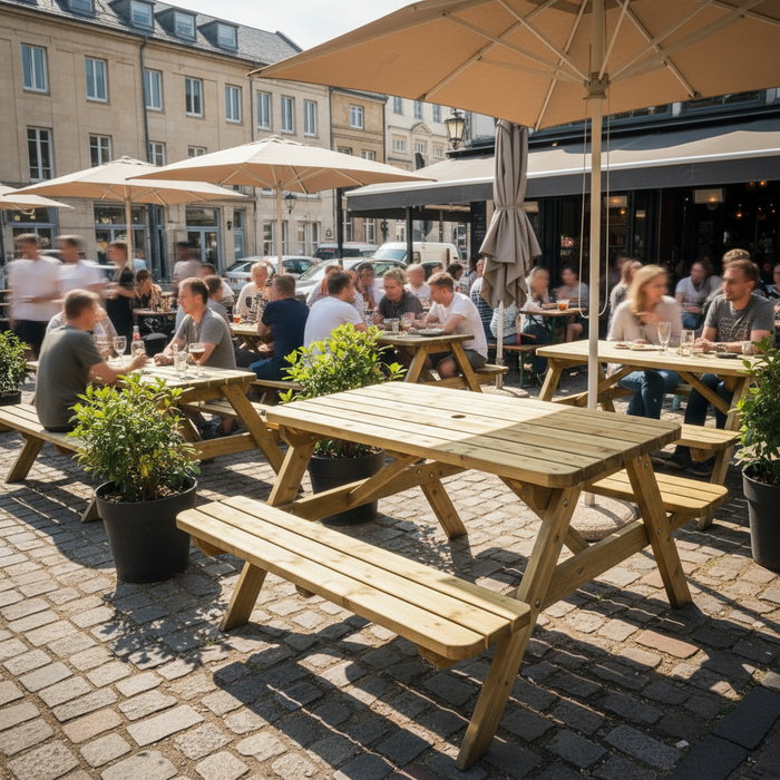 6-PACK Picknicktafel 140 cm KING ® / 4cm dikte