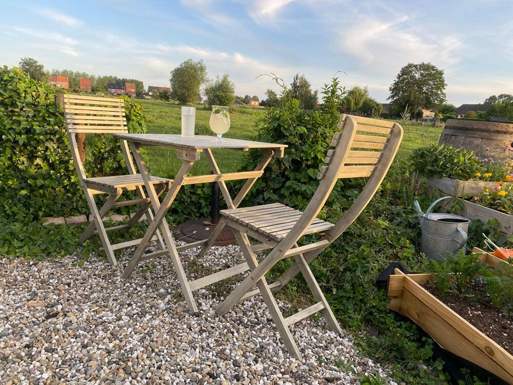 Mexico Bistro Set rond grijs Ø60 cm