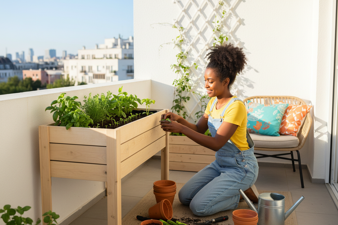 Minigarden Liv op balkon met kruiden