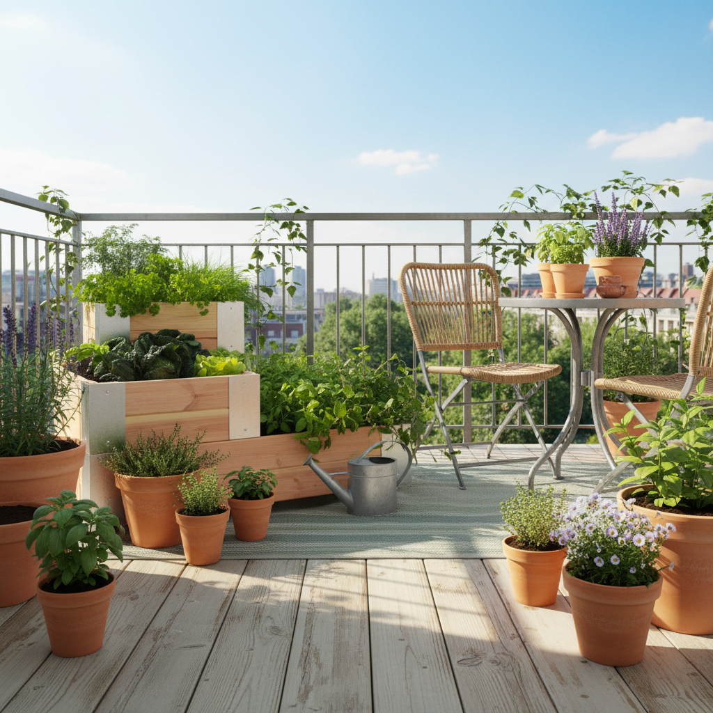 Minigarden op balkon