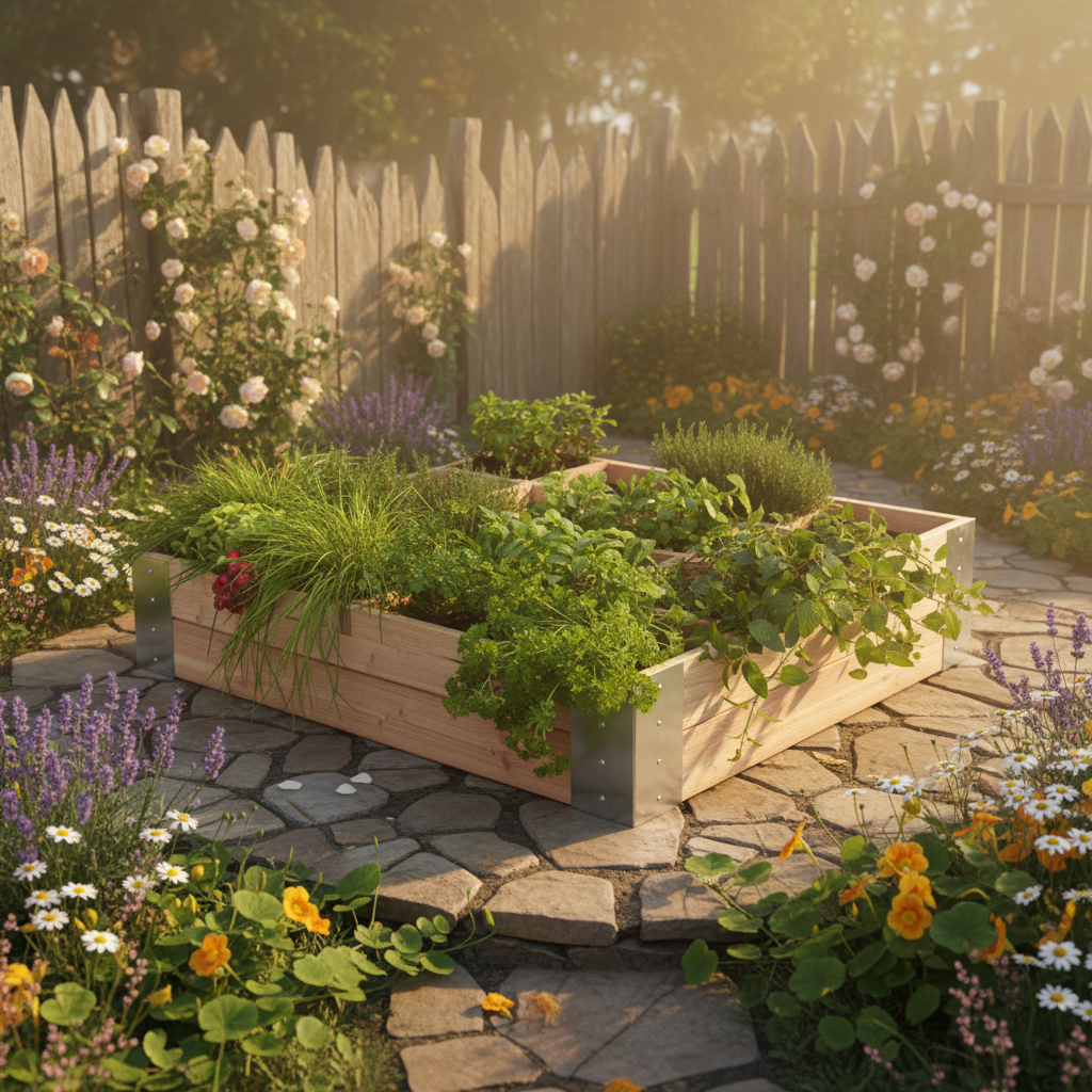 Minimoestuin in cottage setting