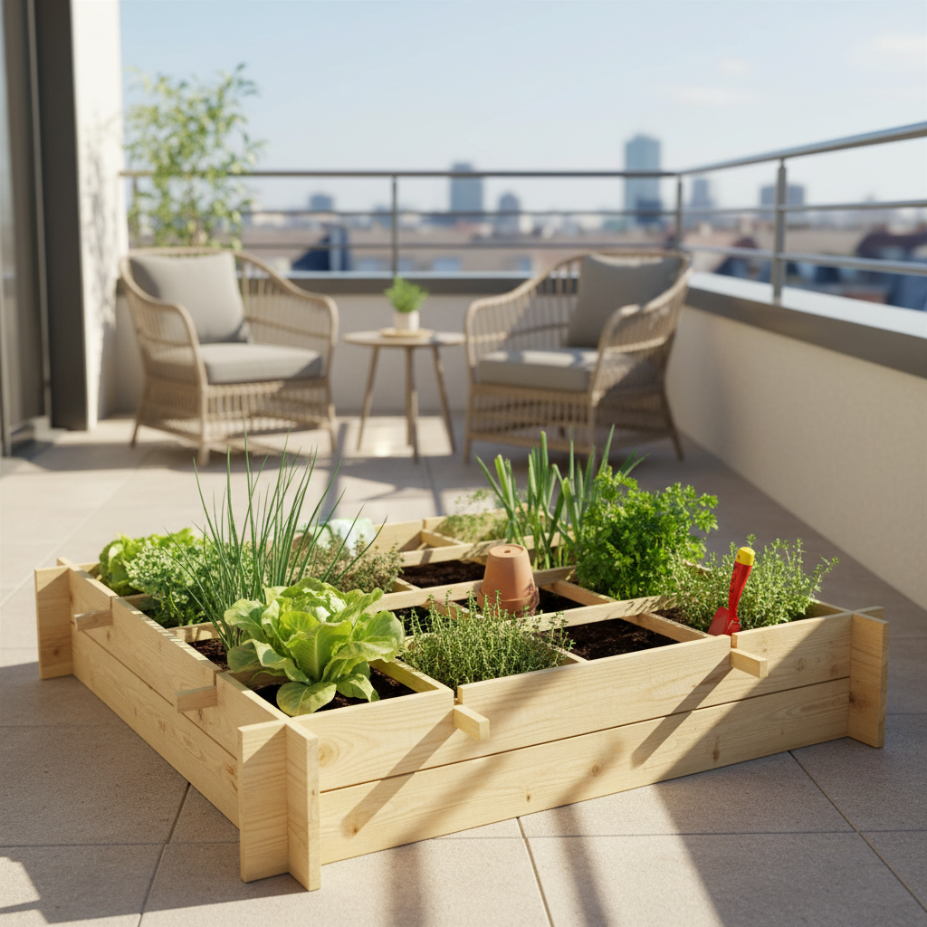 Minimoestuin op balkon