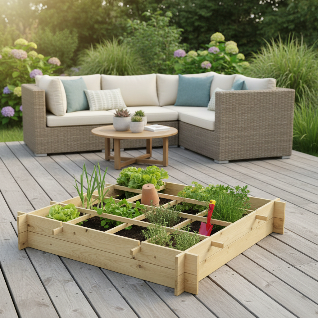 Minimoestuin op terras