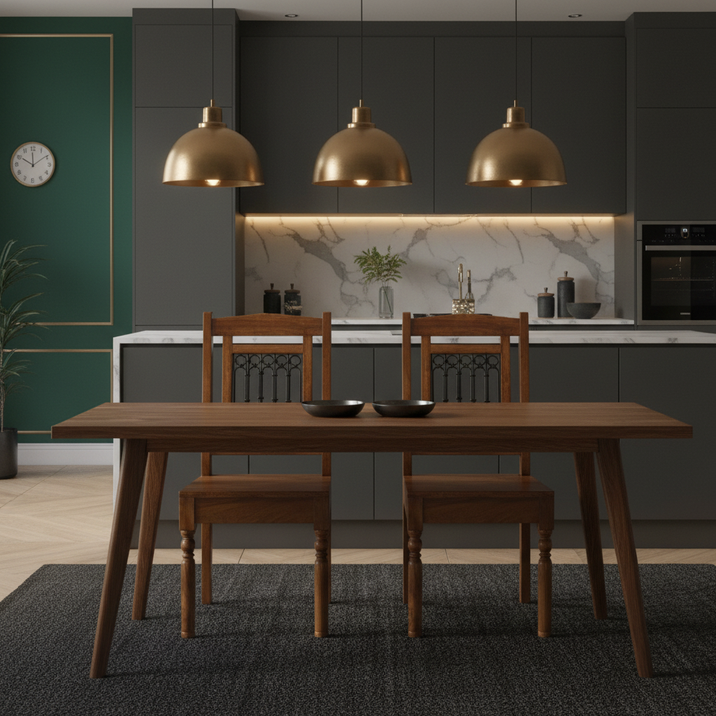 Modern kitchen-dining area