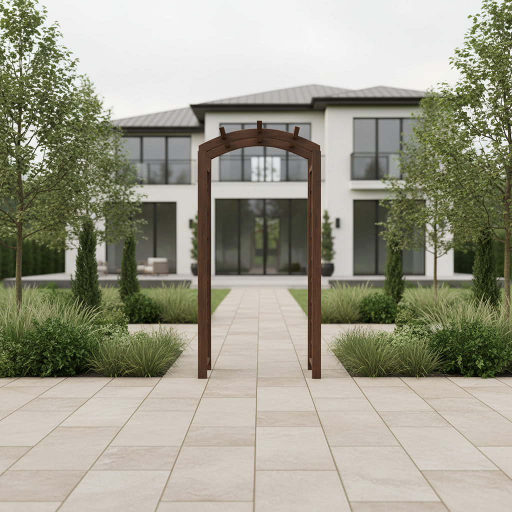 Modern minimalist garden setting