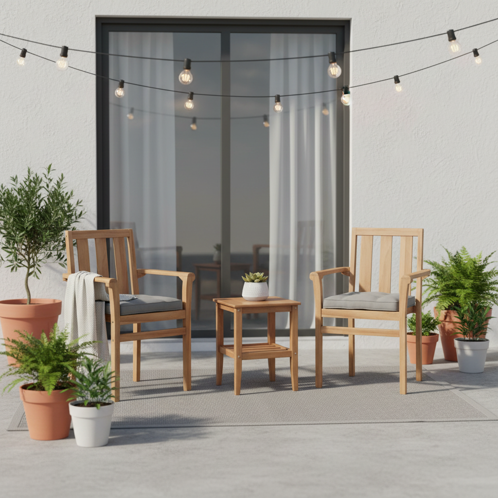 Modern terras met tuinset