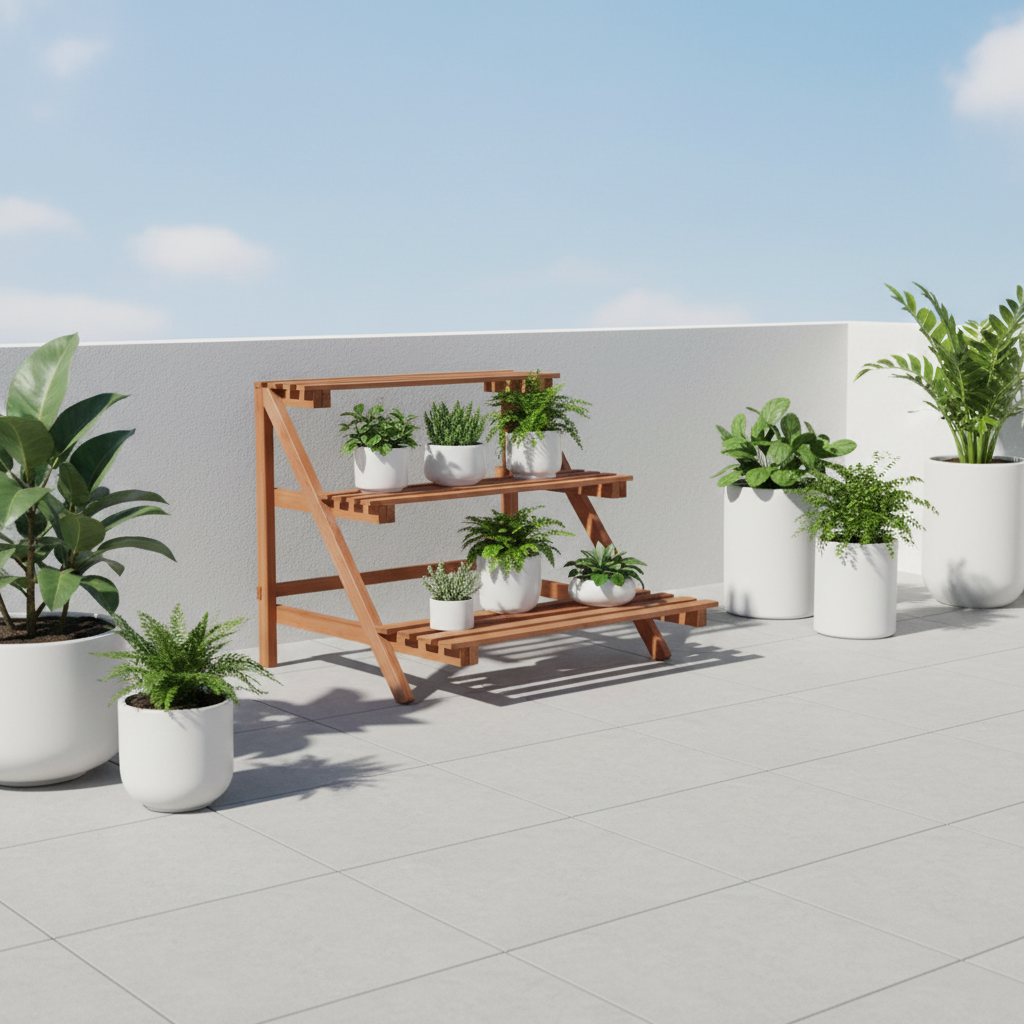 Modern terras met zonlicht