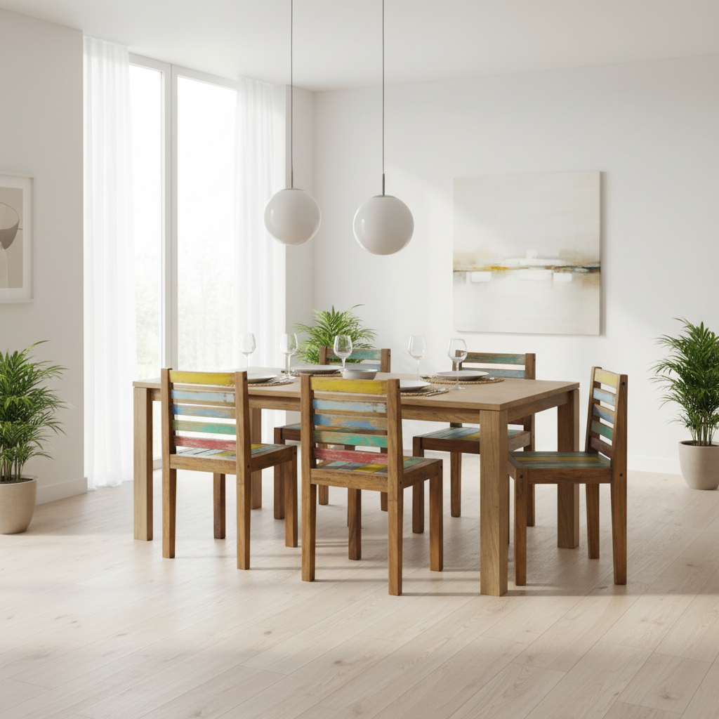 Moderne setting 4 stoelen