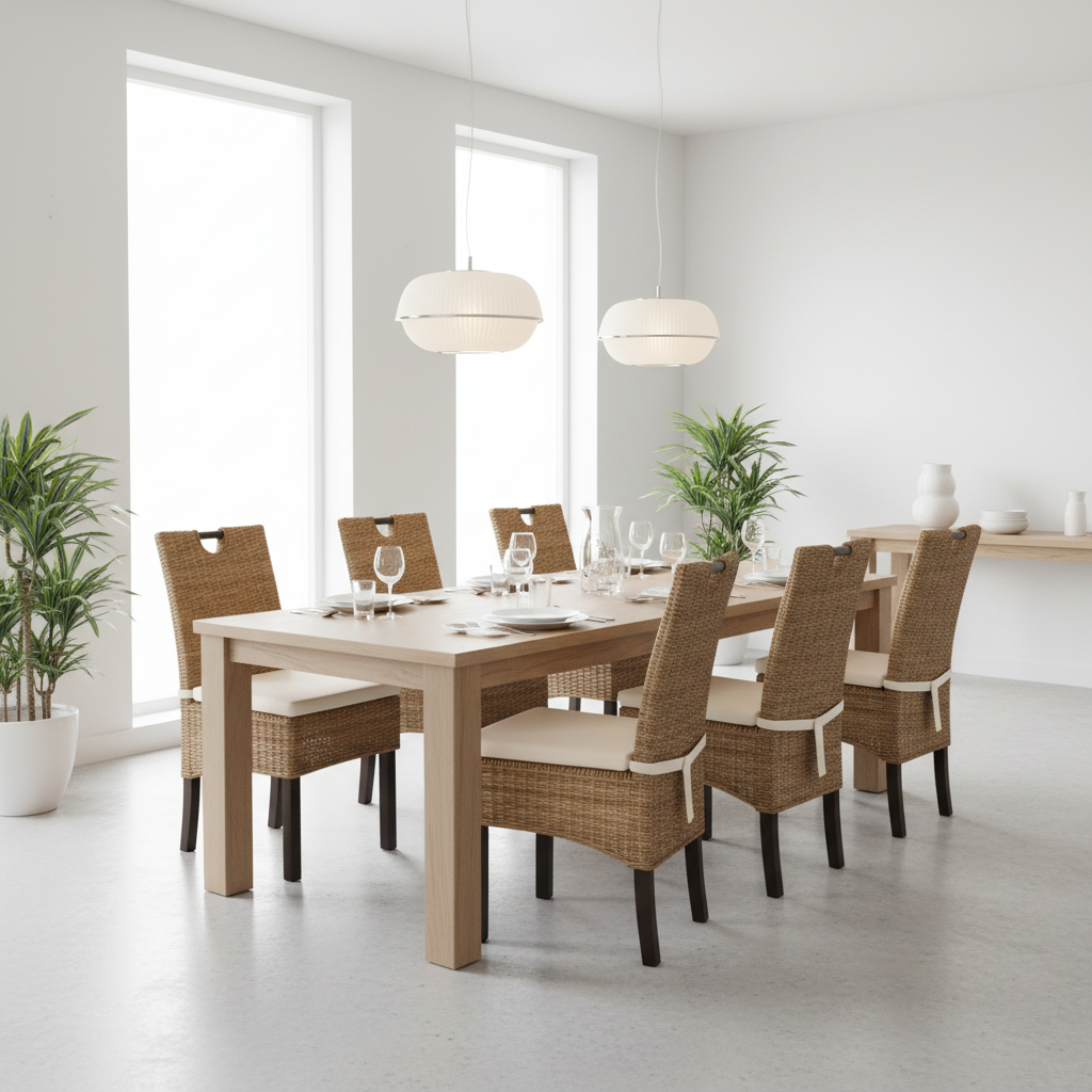 Moderne setting 6 stoelen