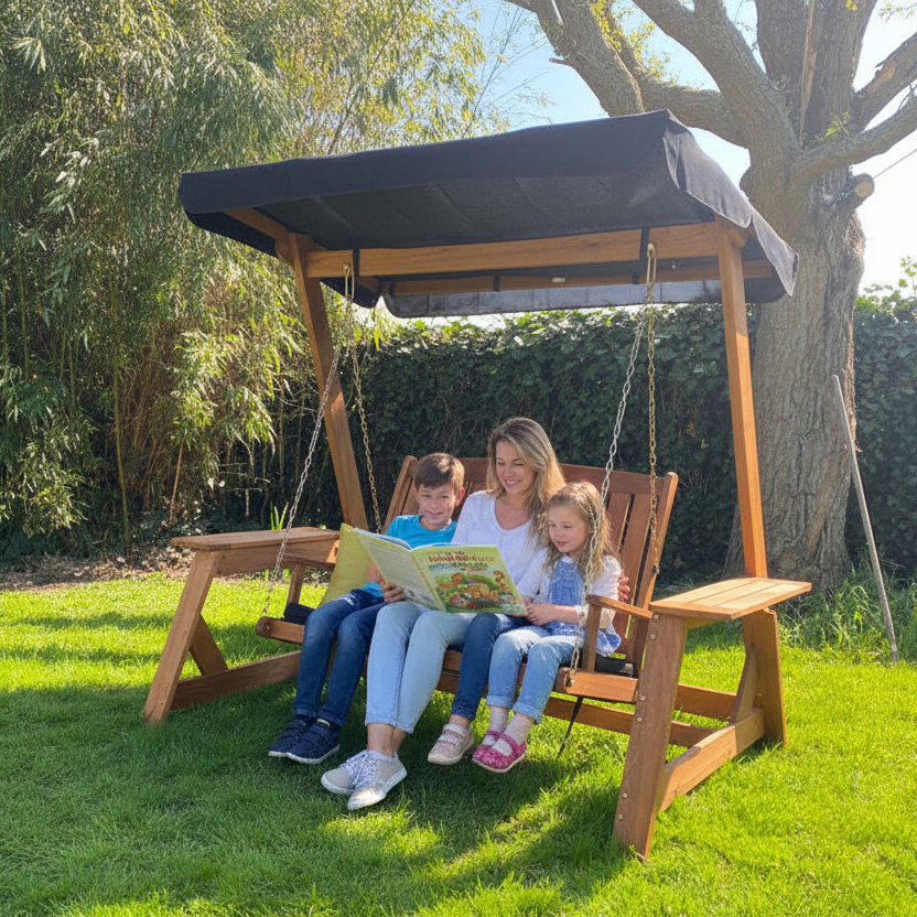 Moeder met kinderen leest