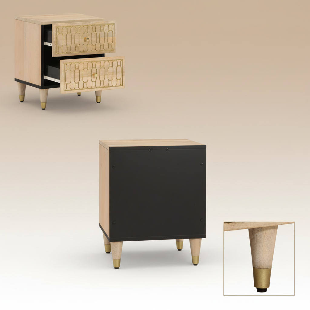 Nachtkastje 3 unieke detailfoto's verspreid