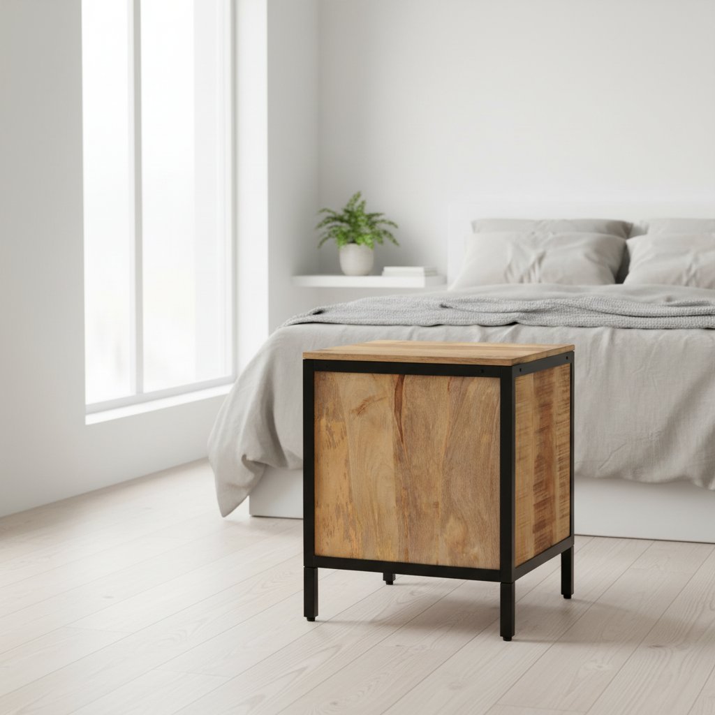 Nachtkastje achterkant in mooie kamer