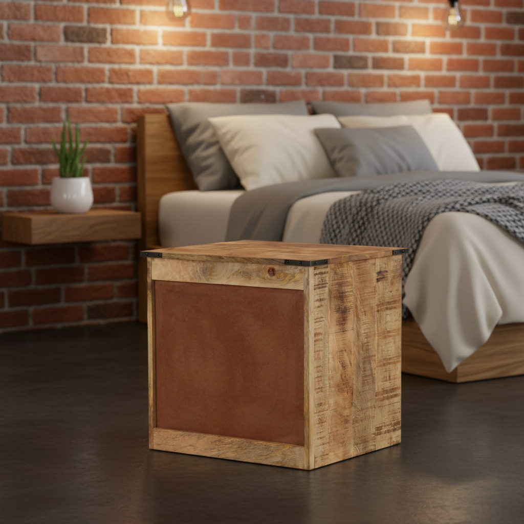 Nachtkastje achterkant in mooie kamer