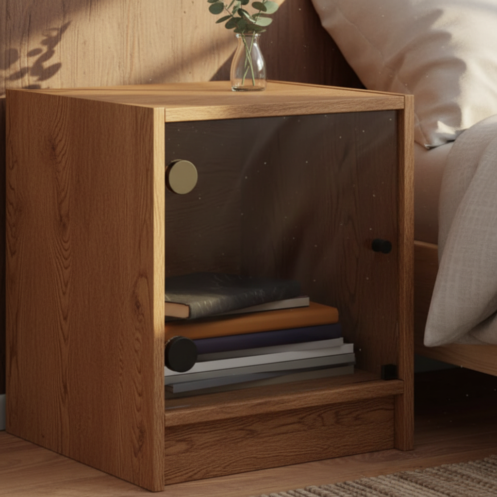 Nachtkastje bruin eiken