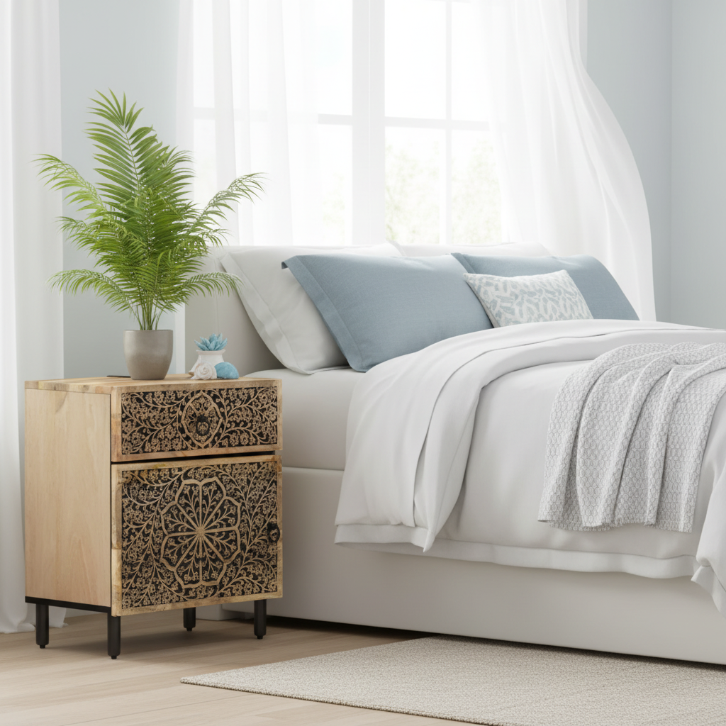 Nachtkastje in coastal slaapkamer