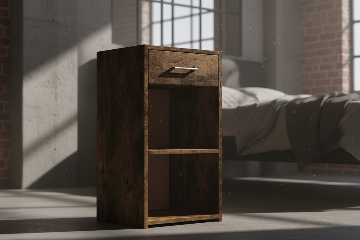 Nachtkastje in industriële loft