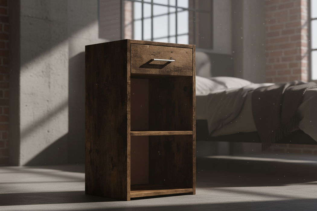 Nachtkastje in industriële loft