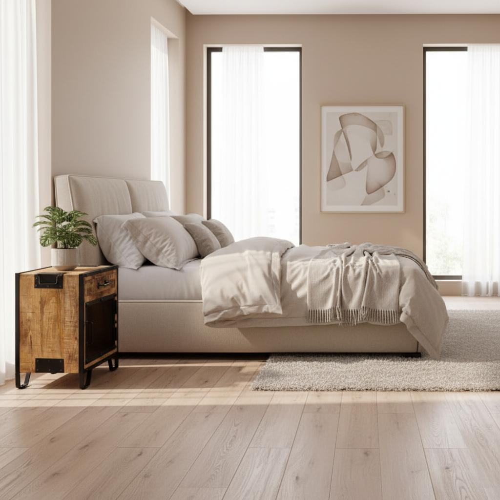 Nachtkastje in moderne slaapkamer