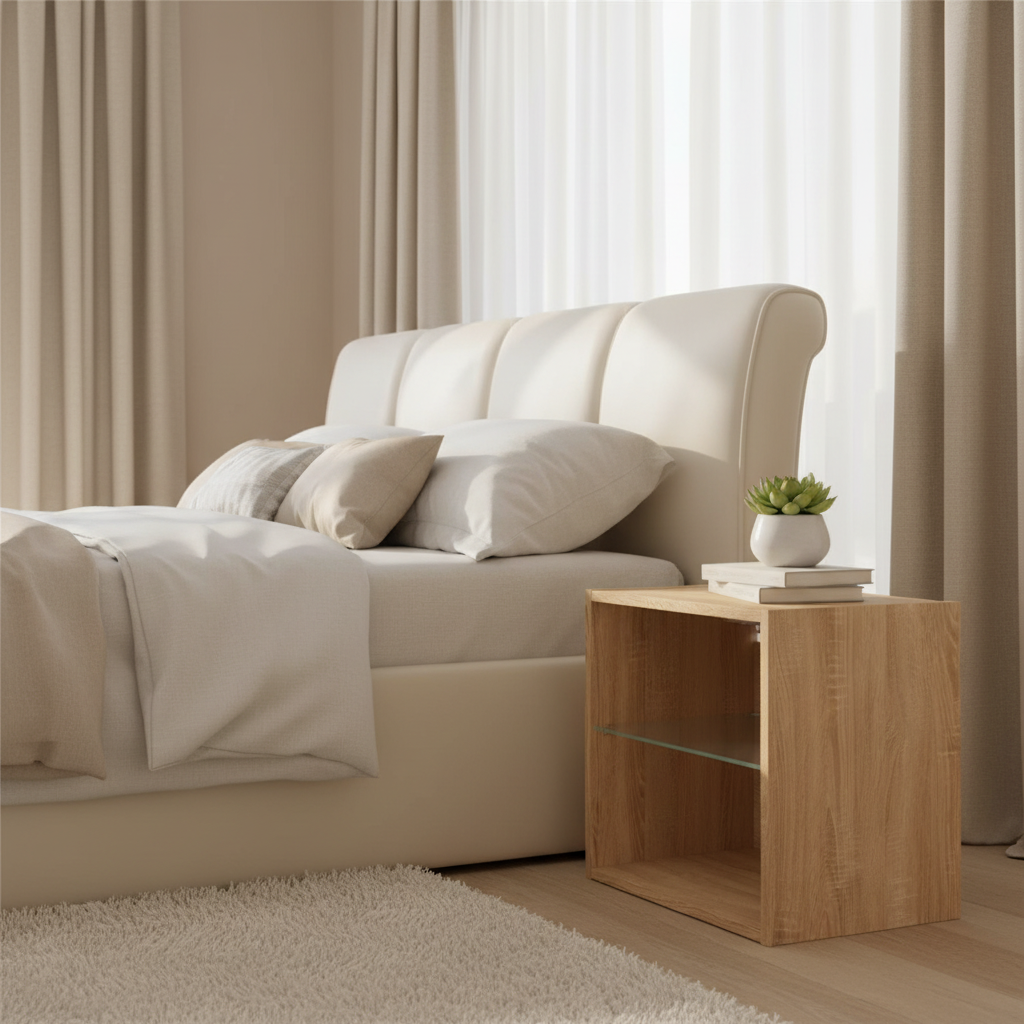 Nachtkastje in moderne slaapkamer