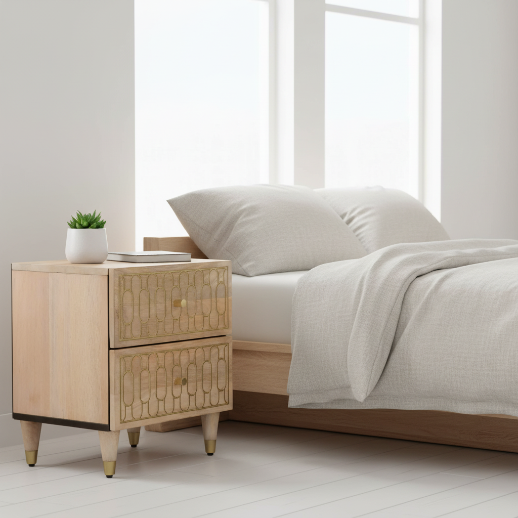 Nachtkastje in Scandinavische kamer