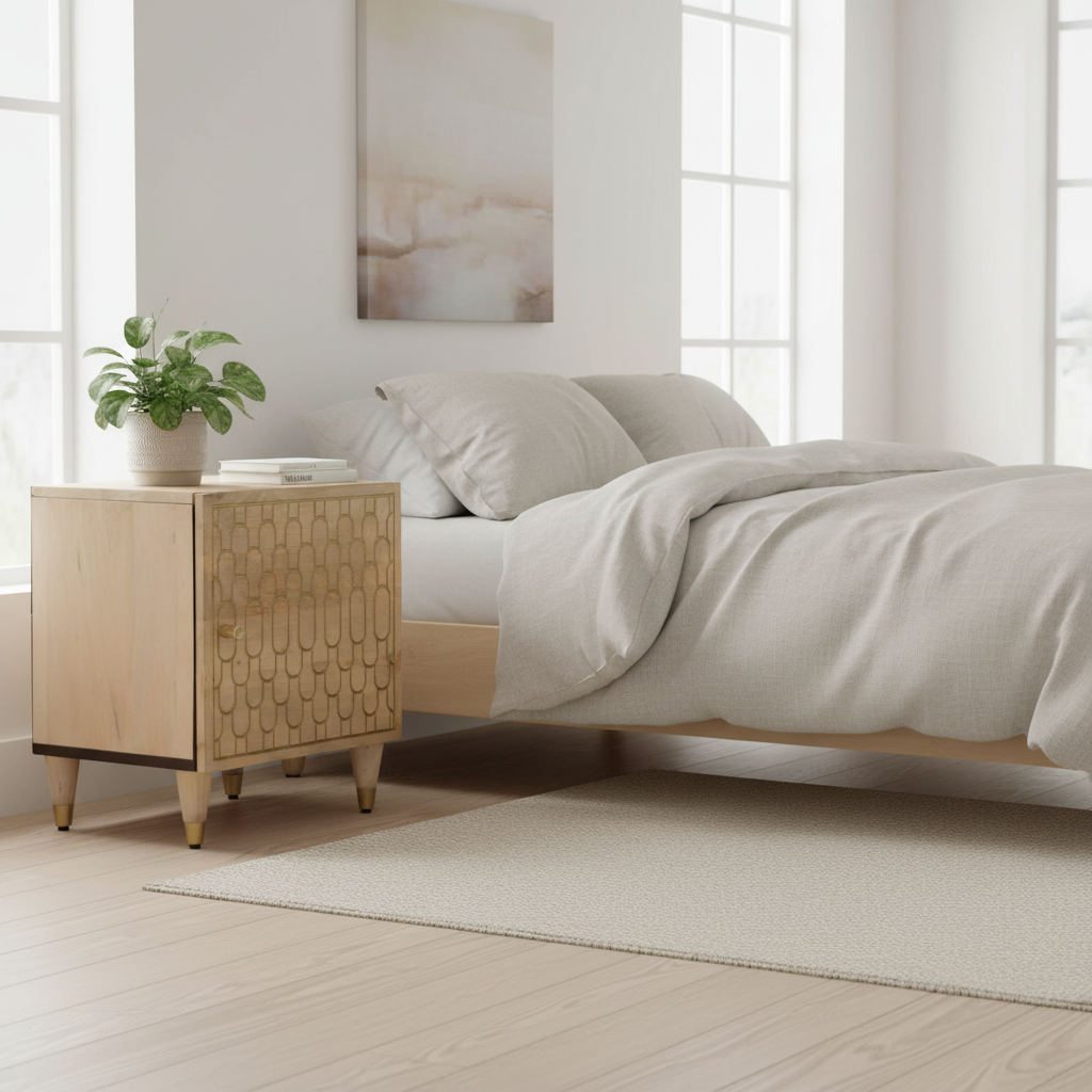 Nachtkastje in Scandinavische kamer