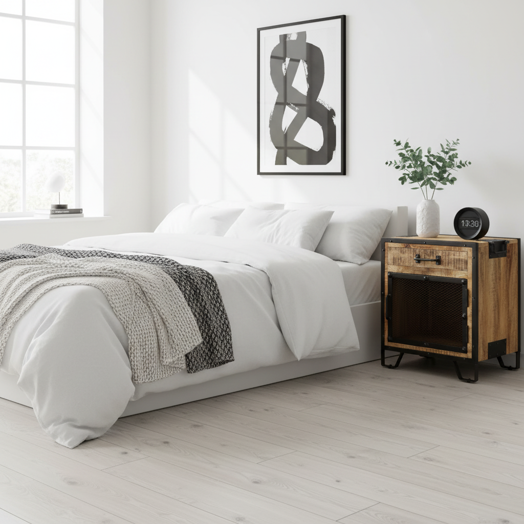 Nachtkastje in Scandinavische setting