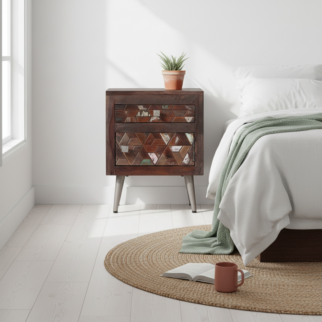 Nachtkastje in Scandinavische setting