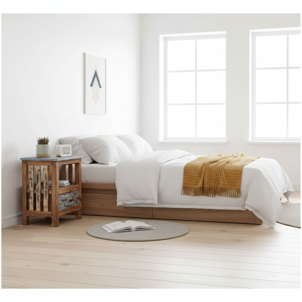 Nachtkastje in Scandinavische setting