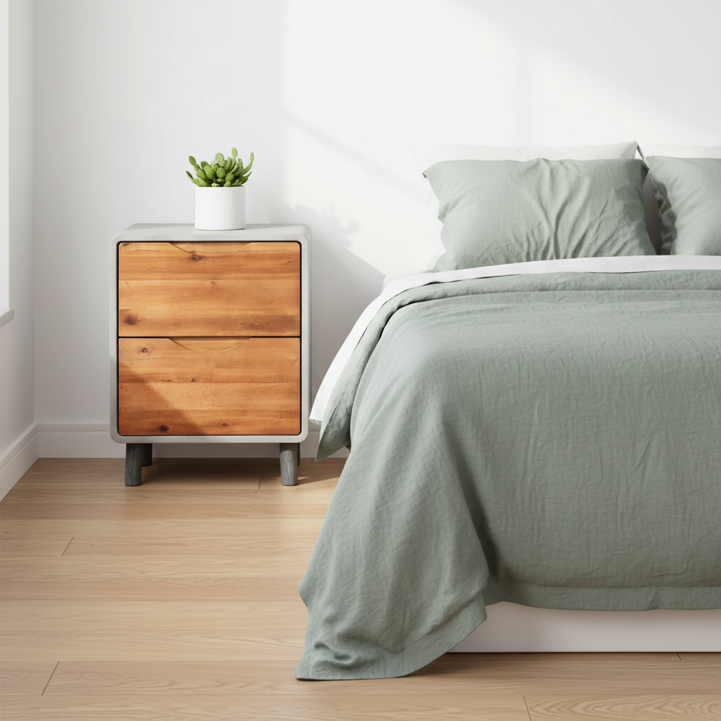 Nachtkastje in Scandinavische setting