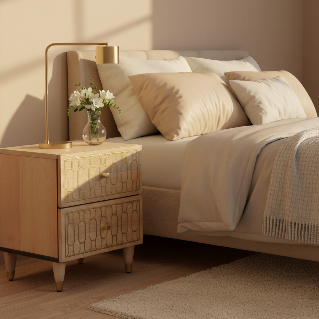 Nachtkastje in warme kamer