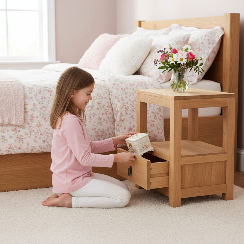 Nachtkastje met meisje - één lade