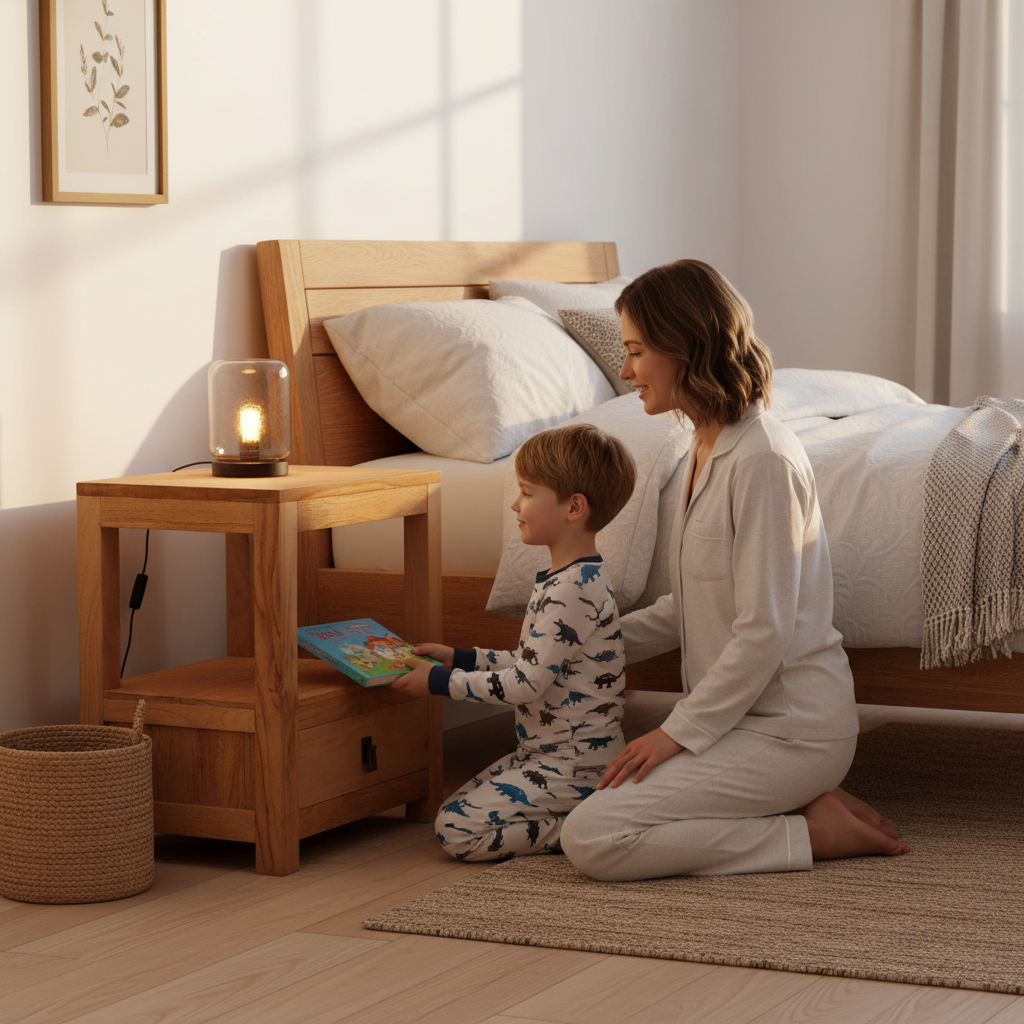 Nachtkastje met ouder en kind