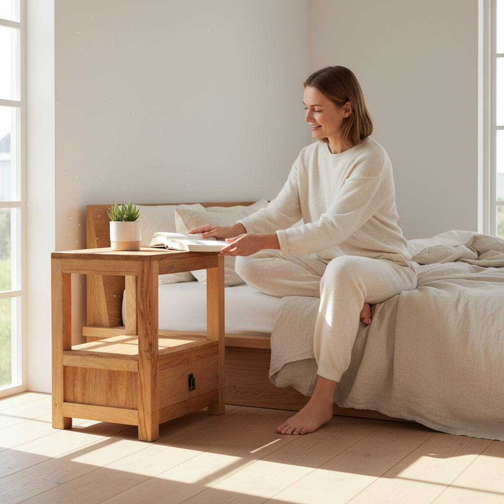 Nachtkastje met vrouw