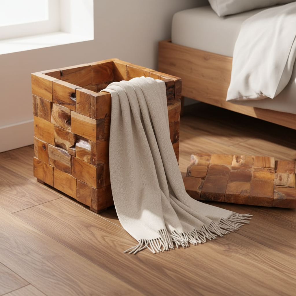 Nachtkastje open met deken eruit