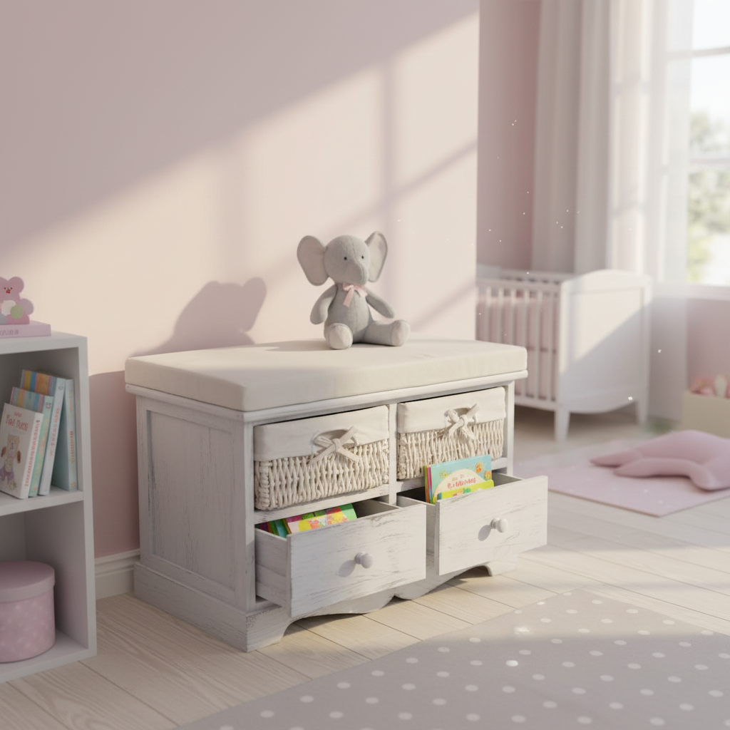 Opbergbank in kinderkamer