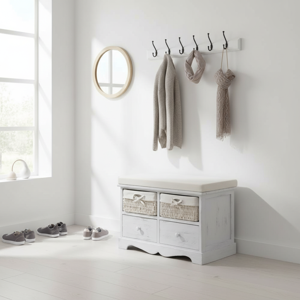 Opbergbank in Scandinavische entree