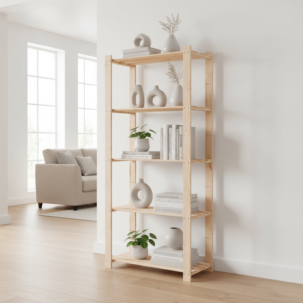 Opbergrek in minimalistische woonkamer