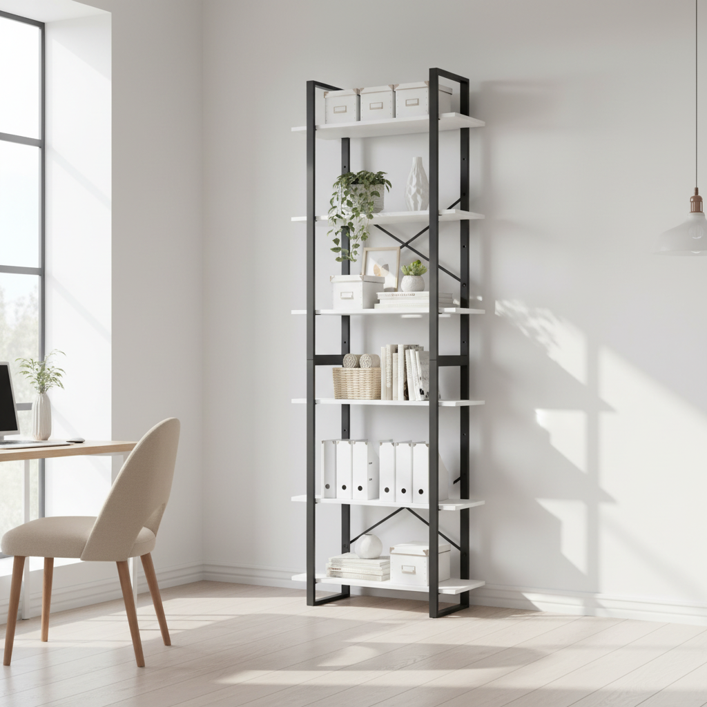 Opbergrek wit 6 planken 210cm kantoor