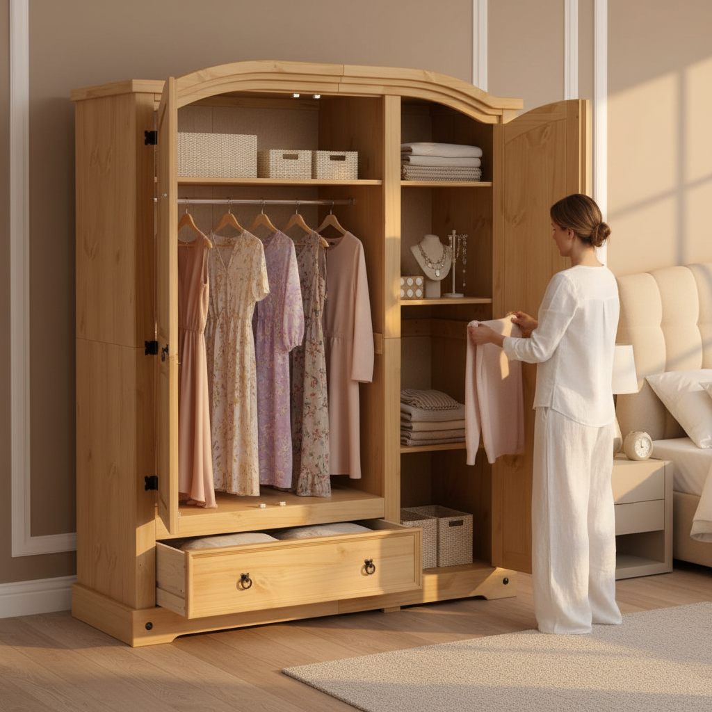 Open grote kledingkast in master bedroom