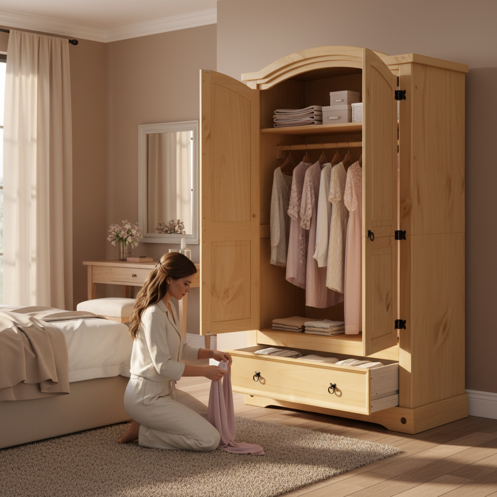 Open kledingkast in master bedroom