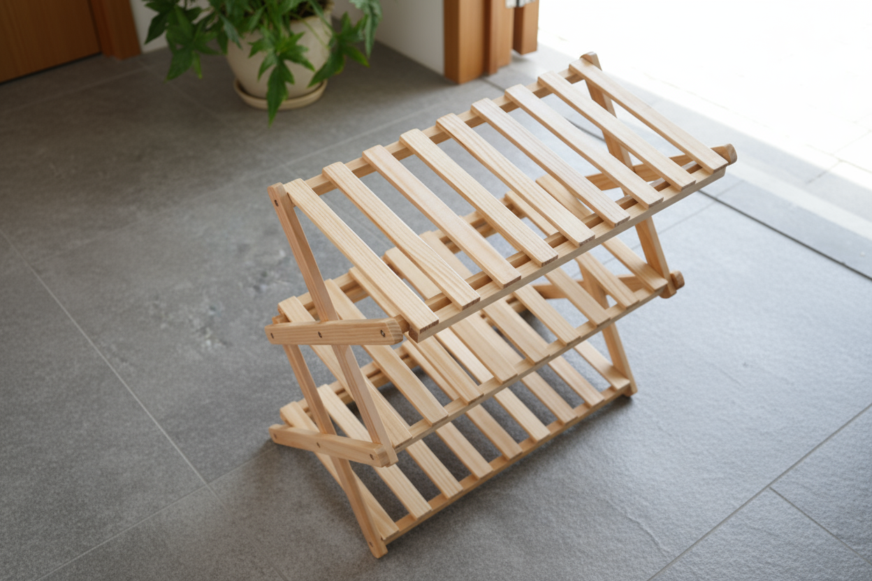 Klappbares Holzregal – 3 Ebenen (31 x 21 x 47,2 cm)