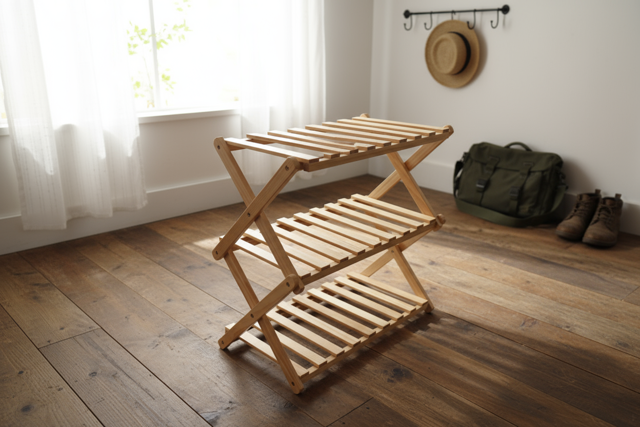 Klappbares Holzregal – 3 Ebenen (31 x 21 x 47,2 cm)