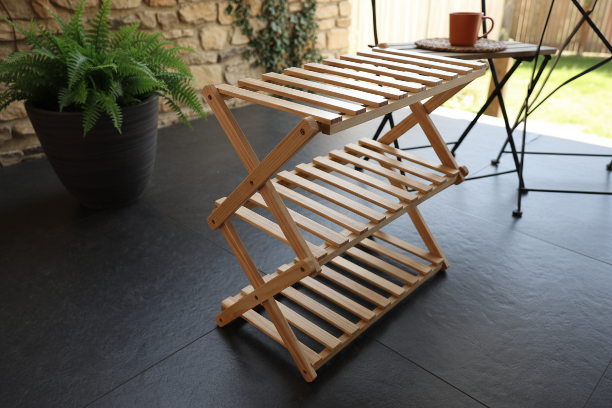 Klappbares Holzregal – 3 Ebenen (31 x 21 x 47,2 cm)