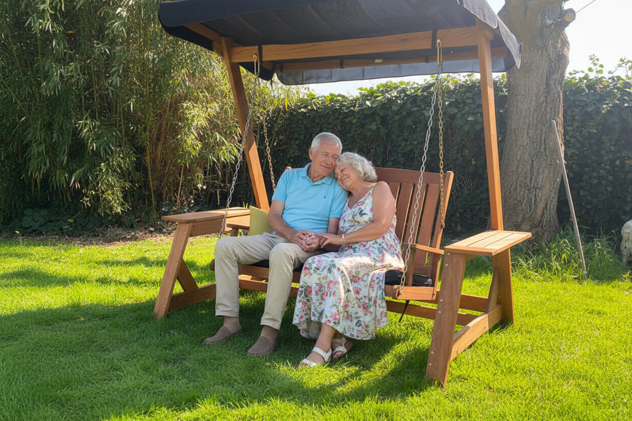 Ouder stel ontspant samen